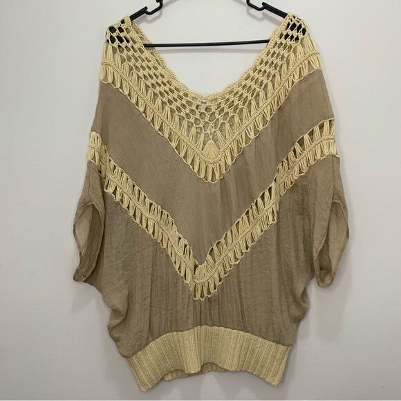 Umgee Boho Crochet Style Top Size‎ Small - Picture 1 of 7